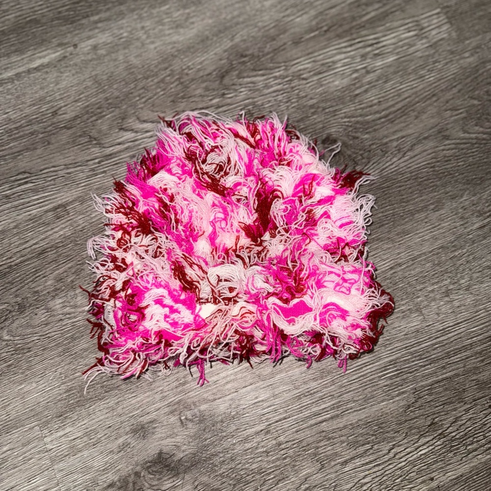 Fuzzy Knit Beanie #pink